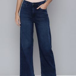 Flying Machine Women Blue Straight Fit High-Rise Light Fade Stretchable Jeans-image-41