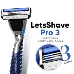 LetsShave Combo of 3 Shaving Razor - Blade + Razor Handle + Razor Cap image 2