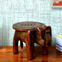 craft tree Traditional Handpainted Mango Wood Chowkie-picture-3