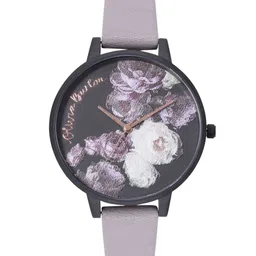 Olivia Burton Women Fine Art Floral Printed Leather Analogue Watch OB16AD11-Black-image-89