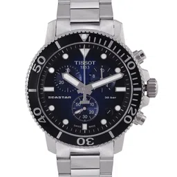 TISSOT Men Navy Blue Seastar 1000 Chronograph Swiss Analogue Watch T1204171104101-45