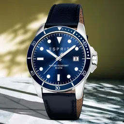 ESPRIT Leo Iii Men Embellished Dial & Leather Straps Analogue Watch ES1G430L0025-44