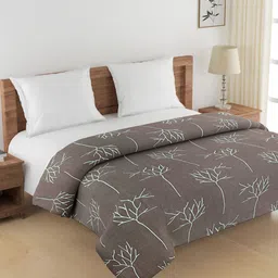 SWAYAM Grey & Blue Floral AC Room 120 GSM Double Bed Comforter-image-60