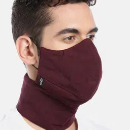 MANARI India Men Burgundy Reusable 5-Ply Solid Full Coverage Sustainable Cloth Biker Mask-image-10