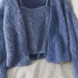 Alamode By Akanksha Women Blue Daffy Sweater Set-image-95