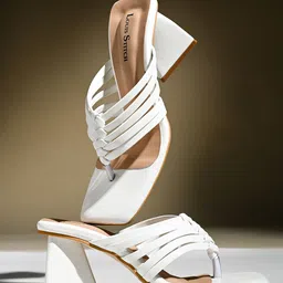 LOUIS STITCH Women Weaved Lightweight T-Strap Block Heel Heels-15