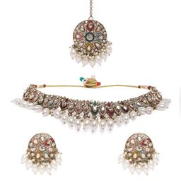 Peora Gold-Plated Crystals Beads Jewellery Set-image-15