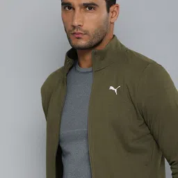 Puma Men Slim Fit Solid Zippered Front Open Track Sweatshirt-10