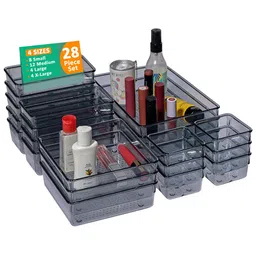 Myntra Elegant Homes Black 28 Pieces Regular Drawer Organiser Organisers-image-39
