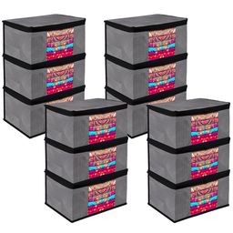 Kuber Industries Grey 12 Pieces Multi-Utility Saree Organisers-50
