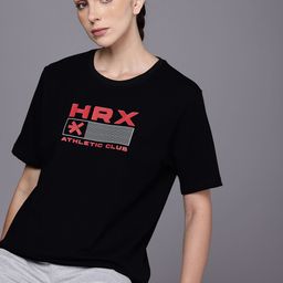 HRX by Hrithik Roshan Women Graphic Printed Oversized T-shirt-picture-5