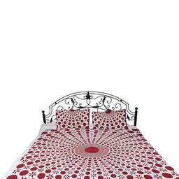 Exotic India Red & White Ethnic Motifs 300 TC Cotton Queen Bedsheet With 2 Pillow Covers-image-29