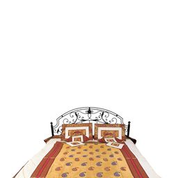 Exotic India Gold-Toned & Brown Ethnic Motifs 300 TC Queen Bedsheet With Pillow Covers-image-65
