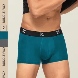 XYXX Men IntelliSoft Antimicrobial Micro Modal Pack of 2 Ace Trunks XYTRNK2PCK07-42