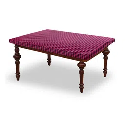 Stylista Maroon & Black Checked Printed Waterproof Table Cover-picture-21
