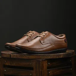 Egoss Men Tan Textured Square Toe Comfort Insole Lace-Ups Leather Derbys-picture-12