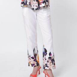RAREISM Women Floral Printed Mid Rise Slim Fit Cotton Trousers-image-62