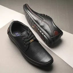 Egoss Men Textured Square Toe Comfort Insole Lace-Ups Leather Derbys-picture-12