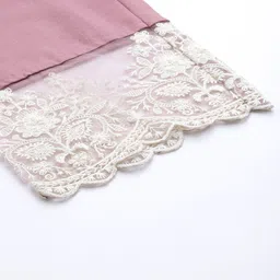 Inddus Women Mauve Solid  Kurta with Trousers & Net Dupatta image 3