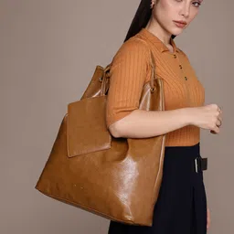 French Connection Textured Structured Tote Bag With 2 Pouches image 3