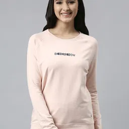 Enamor Women Crew Neck Long Sleeves Stretch Cotton Basic Sweatshirt E079-image-86