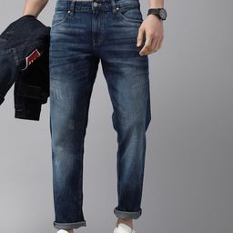 The Roadster Lifestyle Co. Men Blue Slim Fit Low Distress Light Fade Stretchable Jeans-image-84