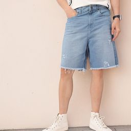 Kook N Keech Men Urban Cool Distressed Relaxed Fit Frayed Denim Shorts-picture-14