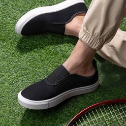 Styli Men Eric Boardwalk Canvas Slip On Shoes with Gusset Detail-image-25
