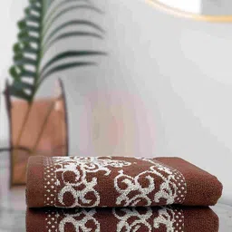 Aura Wedelia Pack of 2 Printed 380 GSM Pure Cotton Hand Towels-26