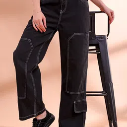 Freehand by The Indian Garage Co Women Relaxed Fit High-Rise Clean Look Cotton Jeans-image-96