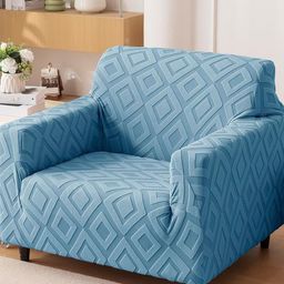 HOUSE OF QUIRK Jacquard Fabric Single Seater 220 GSM Textured Sofa Cover-image-71