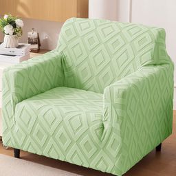 HOUSE OF QUIRK Jacquard Fabric Single Seater 220 GSM Textured Sofa Cover-image-77