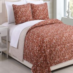 Modern Threads Bronze-Toned & White Set of 3 Floral Microfiber AC Room 110 GSM Double Bed Quilt-23
