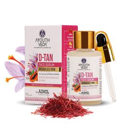 AYOUTHVEDA D-Tan Face Serum Enriched With Saffron & Papaya Reduces Tan-30ml-40