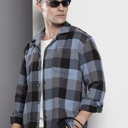 The Indian Garage Co Pure Cotton Checked Casual Shirt-picture-25