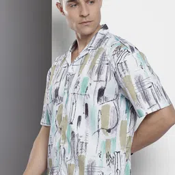 The Indian Garage Co Abstract Printed Drop-Shoulder Sleeves Relaxed Fit Casual Shirt-image-54