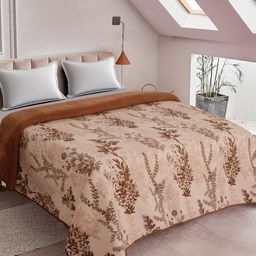 DREAM WEAVERZ Beige & Brown Floral Mild Winter 120 GSM Double Bed Dohar-image-51