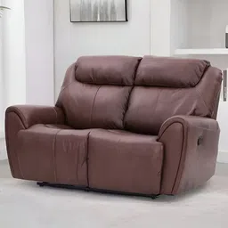 Royaloak Muar Malaysian Brown Leatherette Manual 2 Seater Recliner-image-71