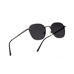 ROYAL SON Unisex Black Lens & Gunmetal-Toned Square Sunglasses with-image-85