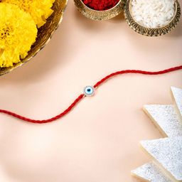 Peora Sterling Silver Cubic Zirconia Studded Rakhi With Greeting Card & Roli Chawal-picture-38