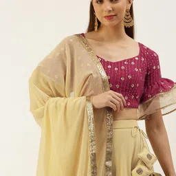 Ethnovog Embroidered Sequinned Ready to Wear Lehenga & Blouse With Dupatta-53