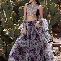 MABISH LUXE Embroidered Ready to Wear Lehenga Choli With Dupatta-picture-11