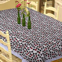 CASA-NEST Grey Geometric Printed Plastic 8-Seater Table Cover-image-53