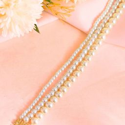 MANSIYAORANGE Gold-Plated Premium Quality Pearls Beaded Three Layered Necklace-image-40