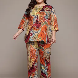 Readiprint Fashions Plus Size Printed Pure Cotton Tunic With Trousers-image-13