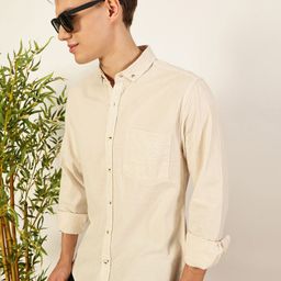 Mast & Harbour Men Premium Button-Down Collar Vertical Striped Seersucker Cotton Shirt-image-67