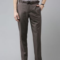 Park Avenue Men Brown Smart Fit Solid Mid Rise Formal Trousers-image-27