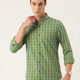 Peter England Casuals Men Pure Cotton Slim Fit Tartan Checked Casual Shirt-picture-18