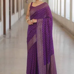 AMRUTKALA SAREES Woven Design Zari Banarasi Saree-image-56