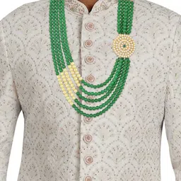 I Jewels Men Gold-Plated Artificial Beads Studded Layered Necklace-38